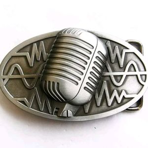 New vintage style microphone singer musician belt buckle approximately 3.75" inc